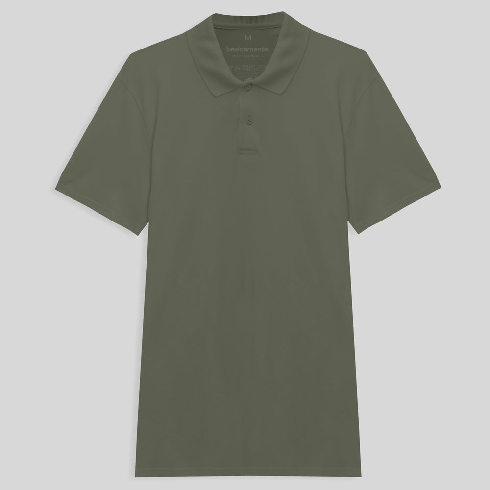 Camisa Polo Piquet Masculina - Verde Militar