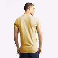 Camiseta Henley Algodão Premium Masculina - Amarelo Mel