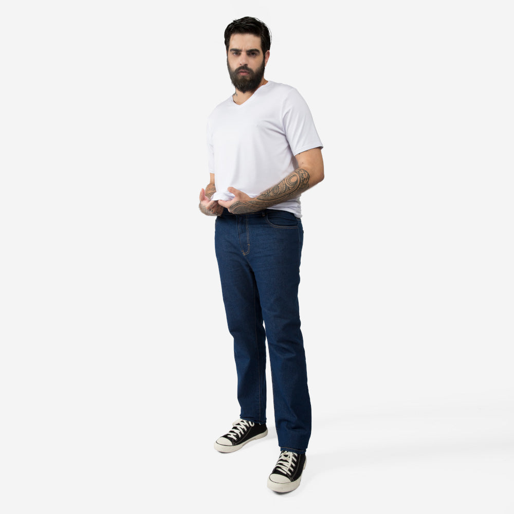 Calça Jeans Tradicional Plus Masculina - Stone Escuro