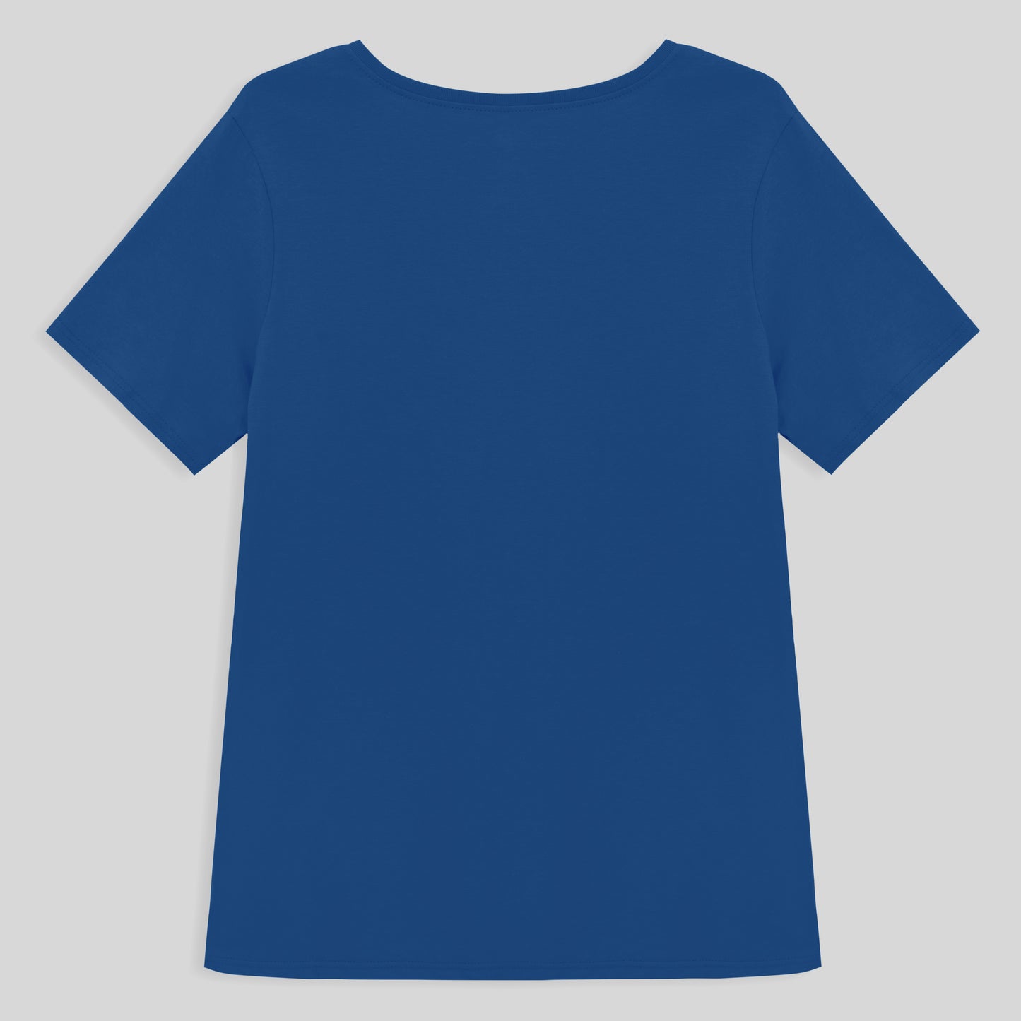 Camiseta Slim Gola V Cotton Plus Feminina - Azul