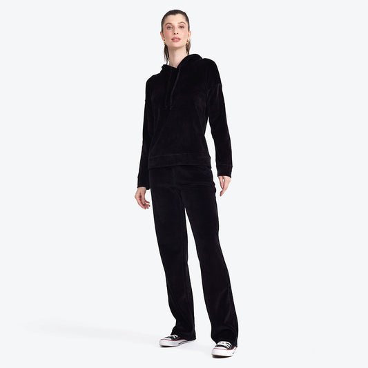 Blusa Capuz Plush Feminina - Preto