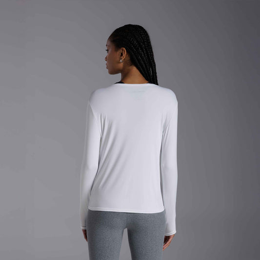 Camiseta Manga Longa New Life Tech UV - Branco