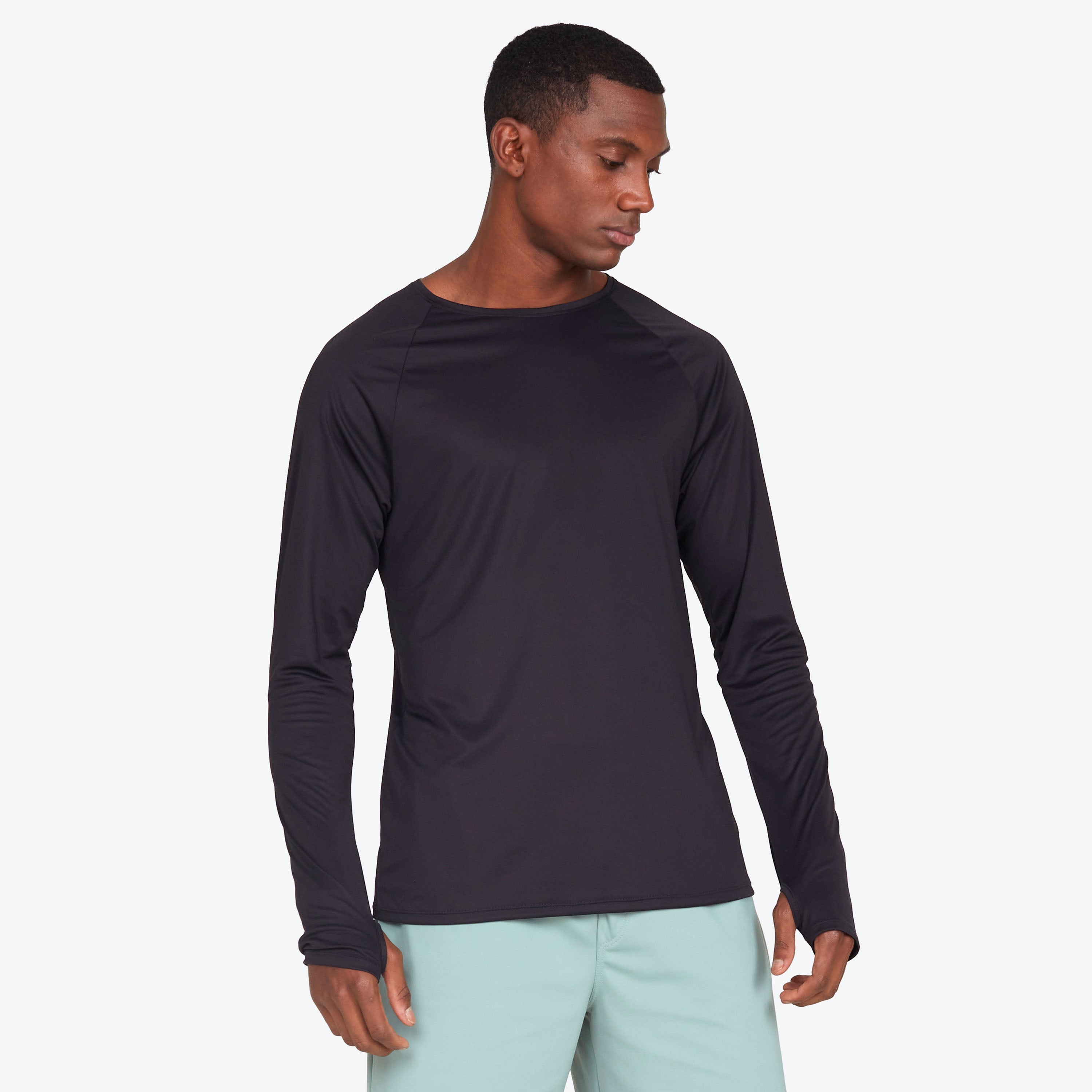Tech T-Shirt UV Manga Longa Masculina - Preto