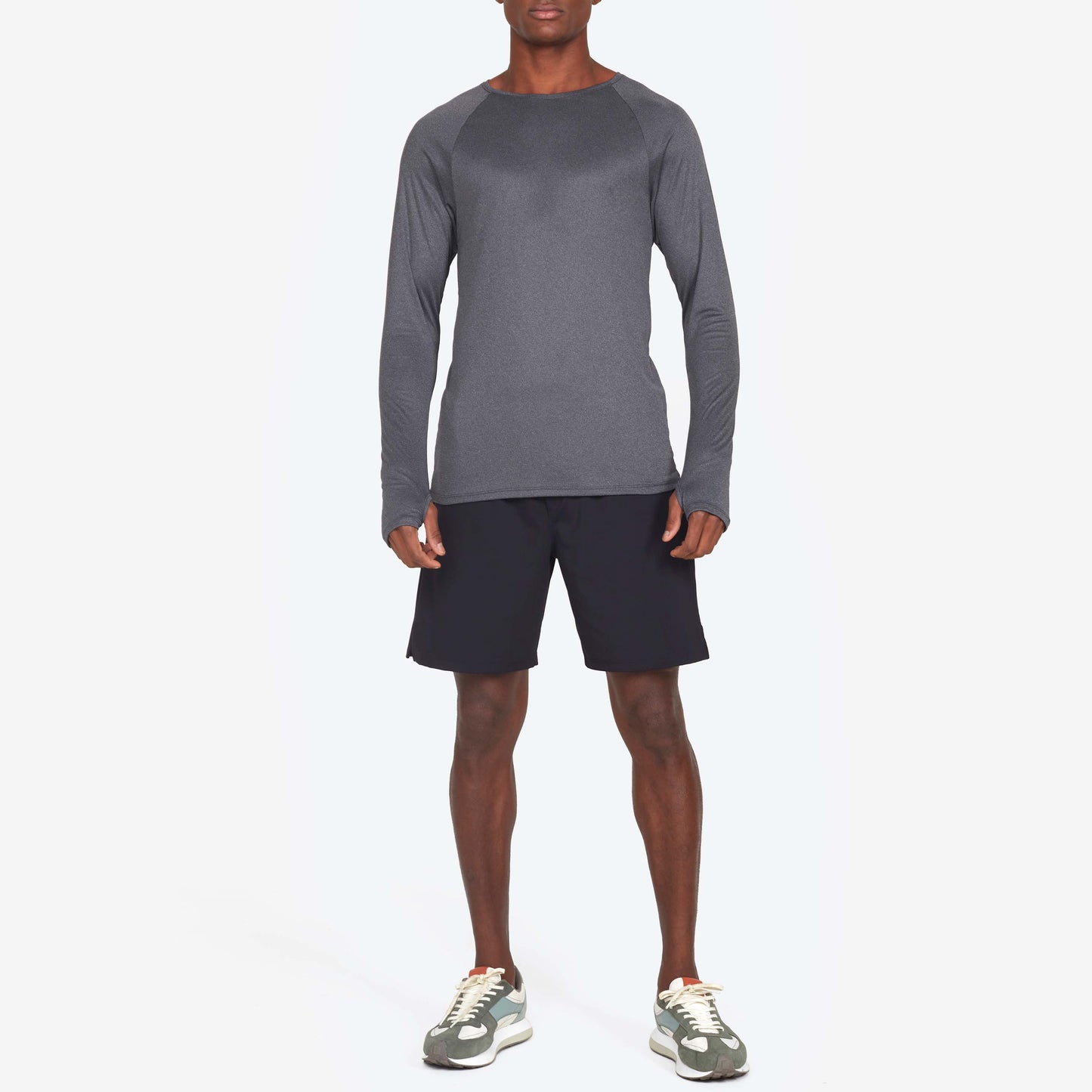 Tech T-Shirt UV Manga Longa Masculina - Mescla Escuro