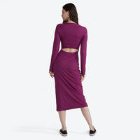 Vestido Midi Recorte - Uva