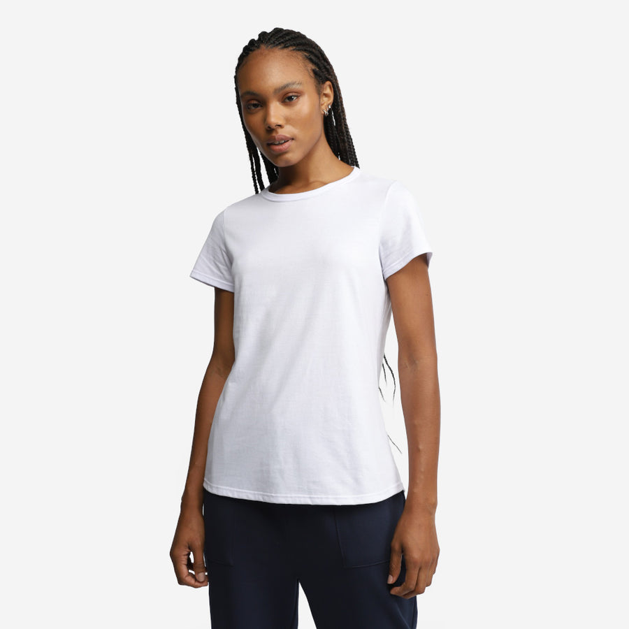 Camiseta Alongada Algodão Premium Feminina - Branco