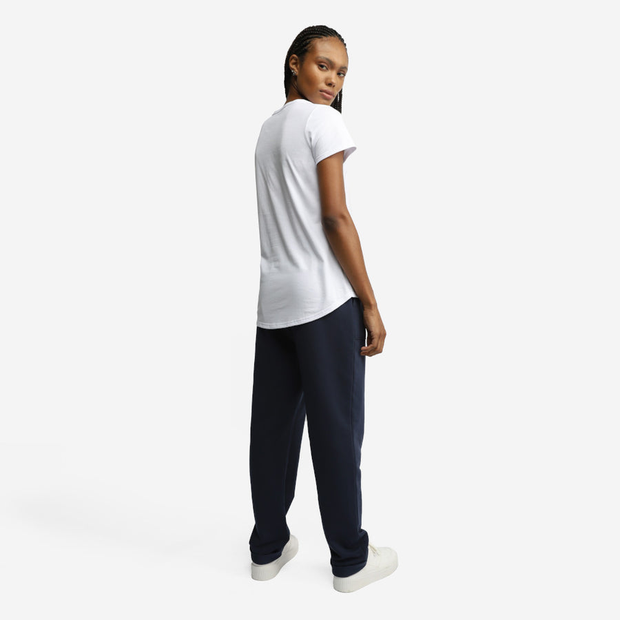 Camiseta Alongada Algodão Premium Feminina - Branco