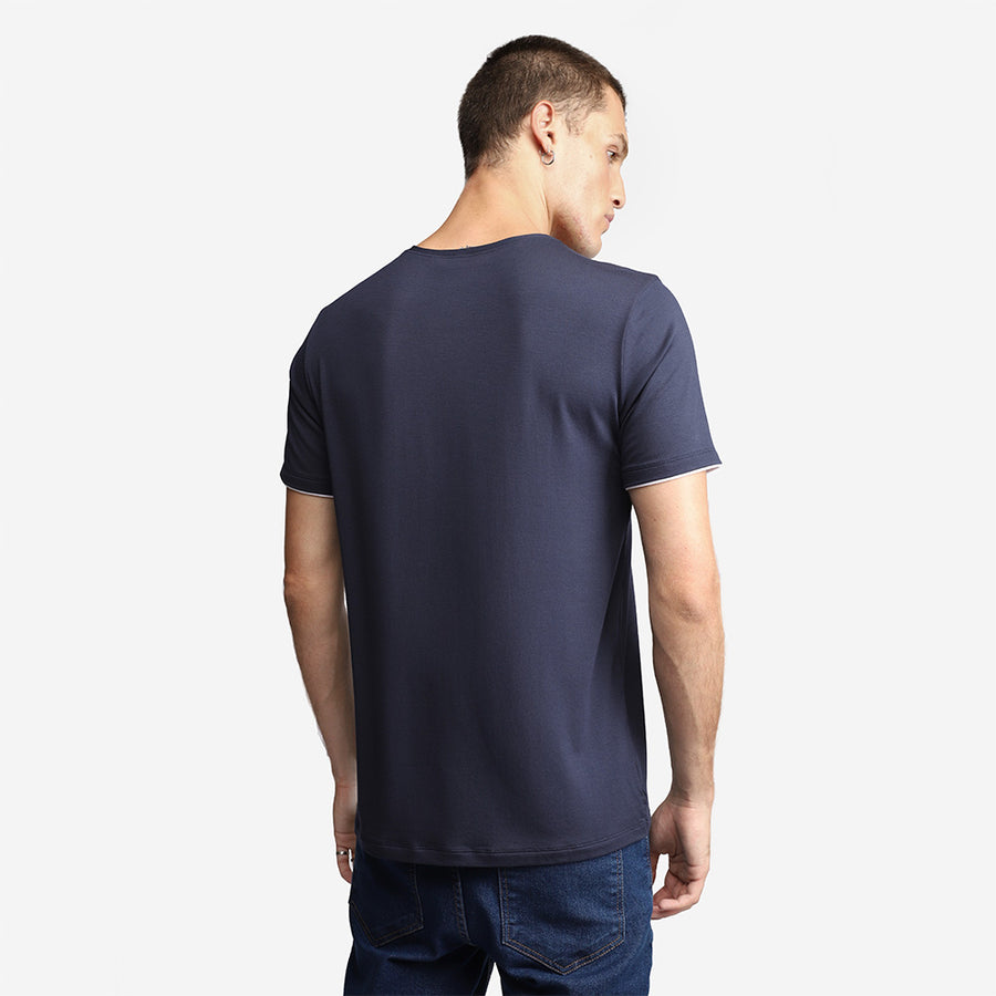 Camiseta Modal Friso Masculina - Azul Marinho
