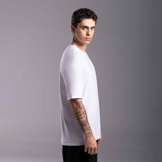 Tech T-Shirt Anti Odor Oversized Masculina - Branco