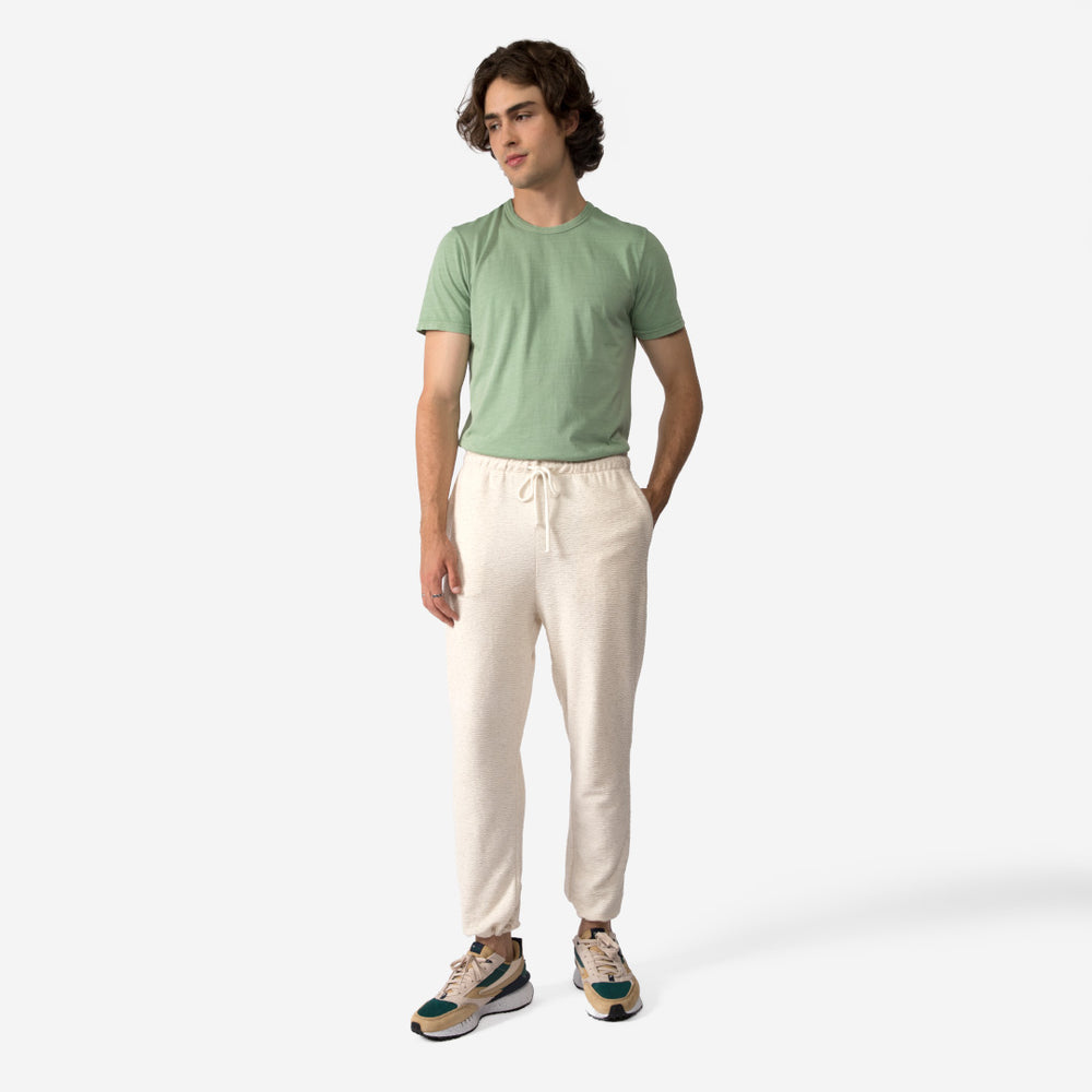 Calça Ajustável Algodão Desfibrado Linho Masculina - Off White