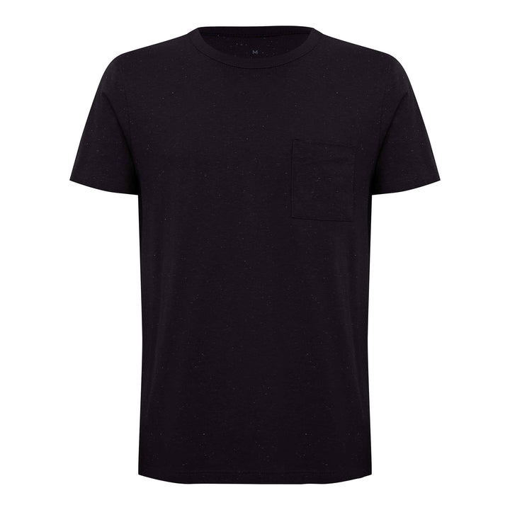 Camiseta Algodão Botonê Bolso Masculina - Preto