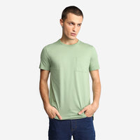 Camiseta Algodão Botonê Bolso Masculina - Verde Jade