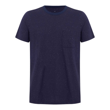 Camiseta Algodão Botonê Bolso Masculina - Azul Marinho