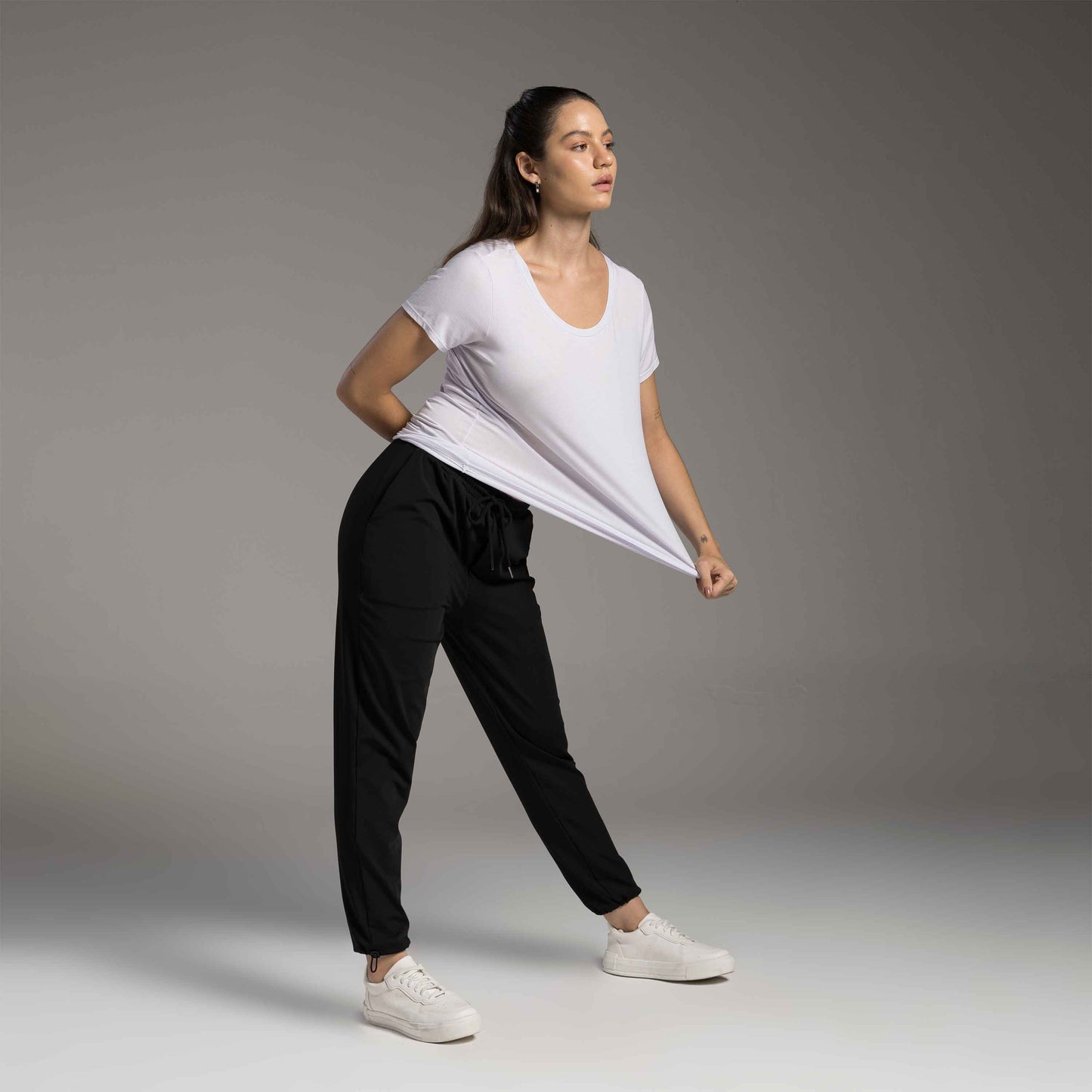 Tech T-Shirt Modal Decote Canoa Feminina - Branco