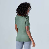 Tech T-Shirt Modal Decote Canoa Feminina - Verde Figo