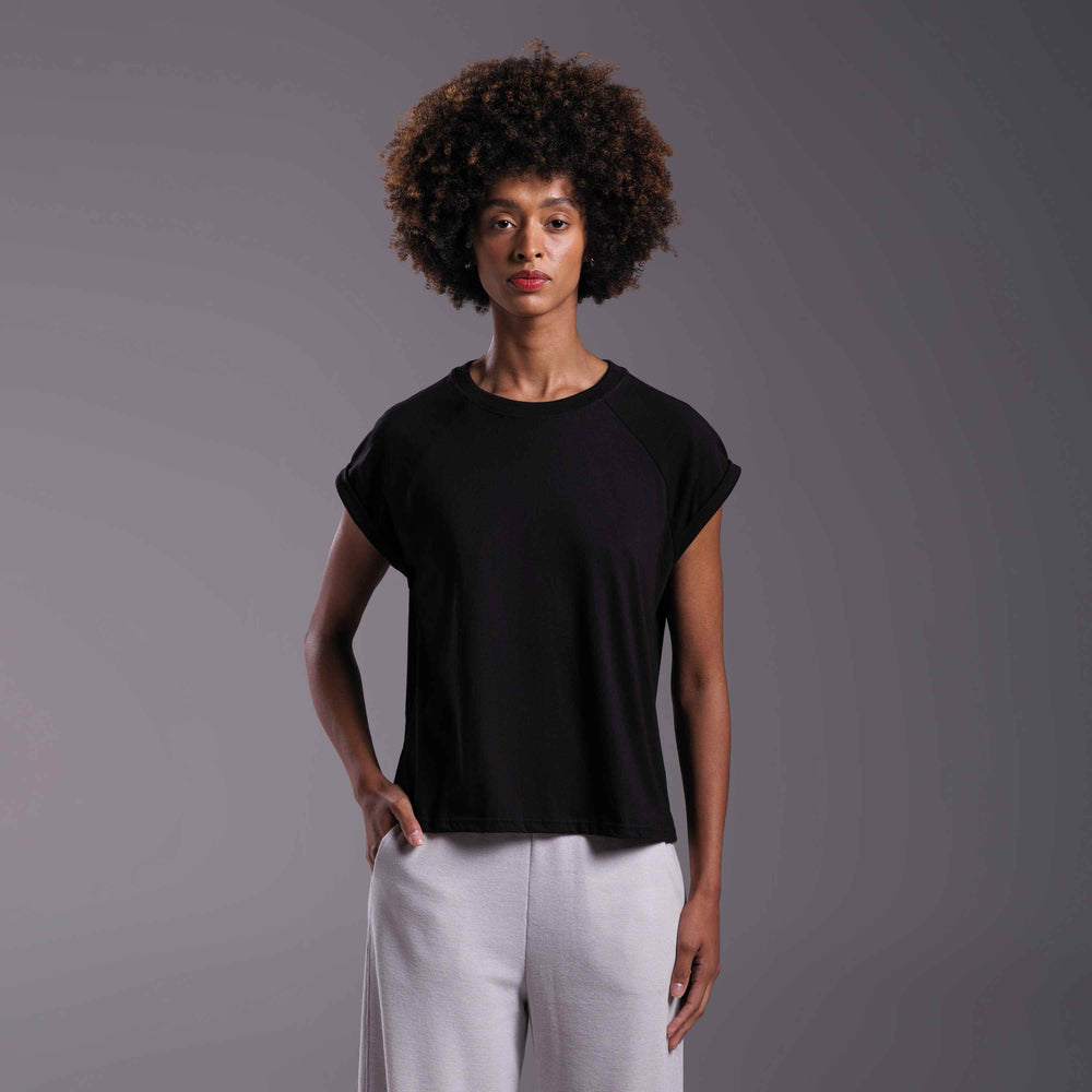 Tech T-Shirt Anti Odor Raglan Feminina - Preto