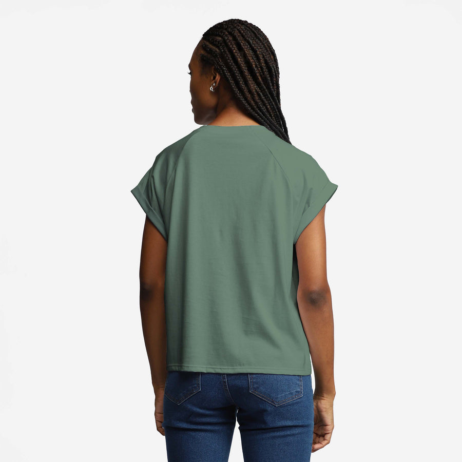 Tech T-Shirt Anti Odor Raglan Feminina - Verde Figo