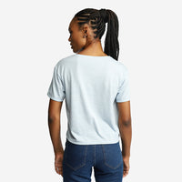Camiseta Cropped Eco Feminina - Azul Mineral