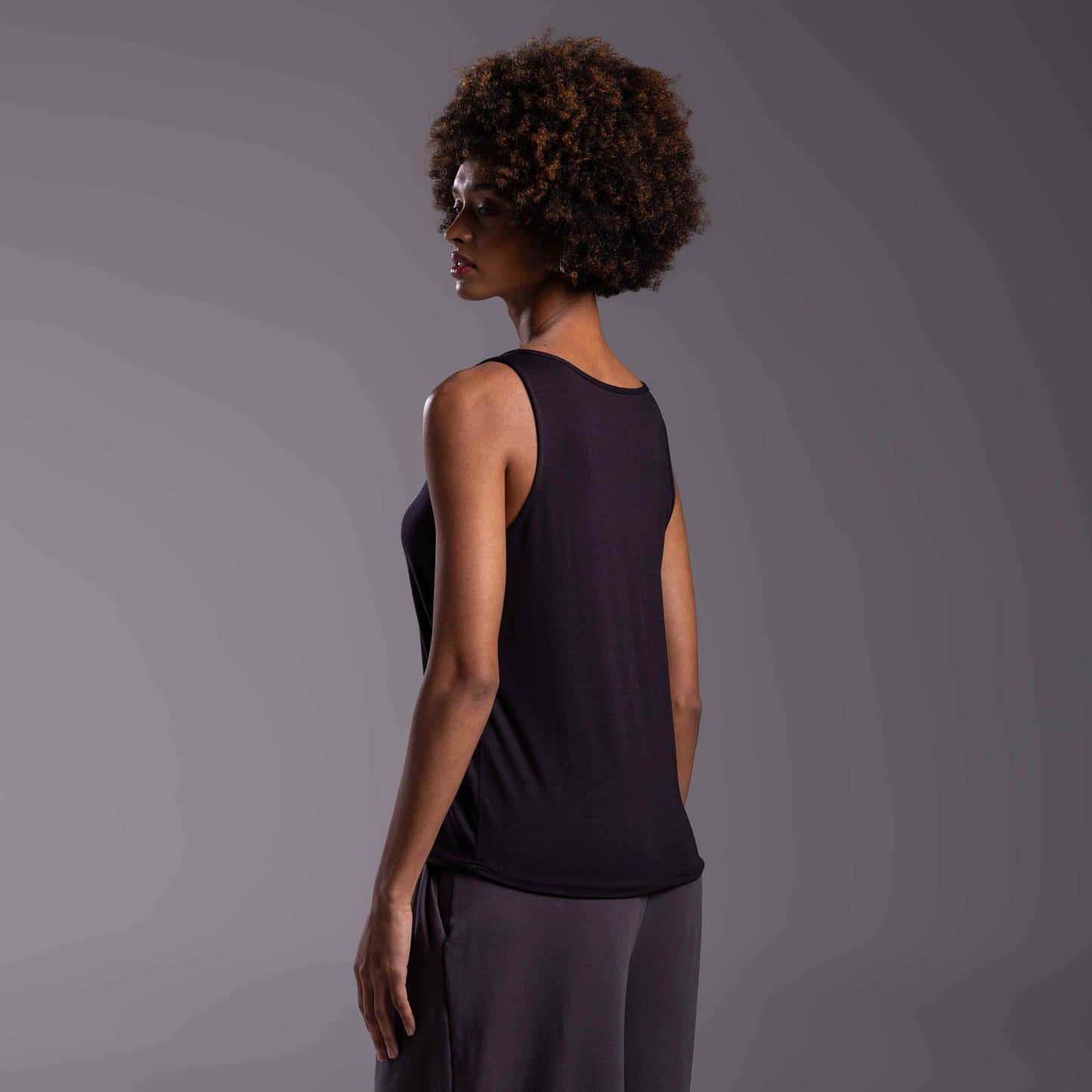 Regata Decote U Modal Feminina - Preto