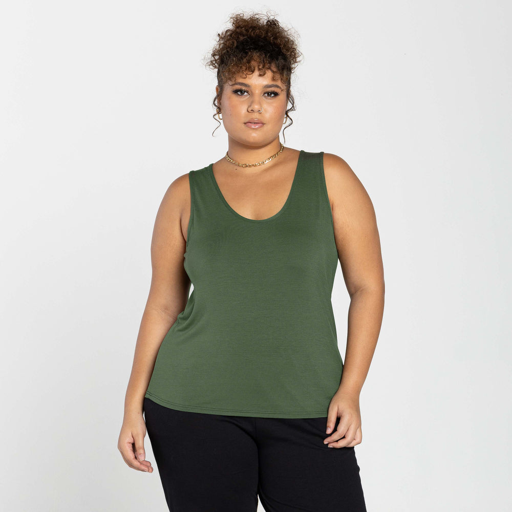 Regata Decote U Modal Feminina - Verde Figo