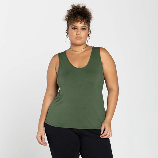 Regata Decote U Modal Feminina - Verde Figo