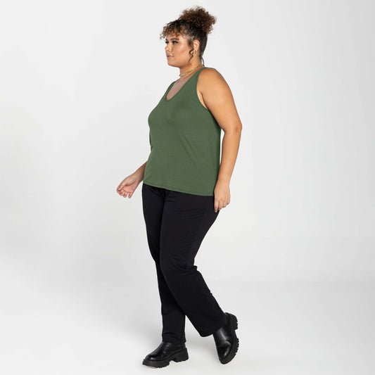 Regata Decote U Modal Feminina - Verde Figo