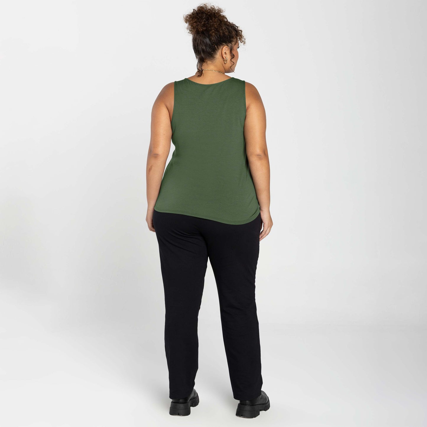 Regata Decote U Modal Feminina - Verde Figo