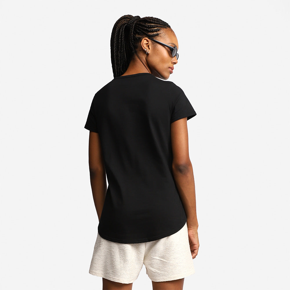 Camiseta Feminina t-shirt michelangelo lgbt de algoao blusa preta long look