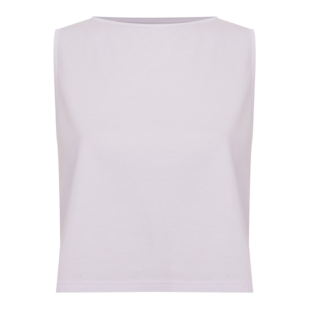 Regata Cropped Algodão Premium Feminina - Branco