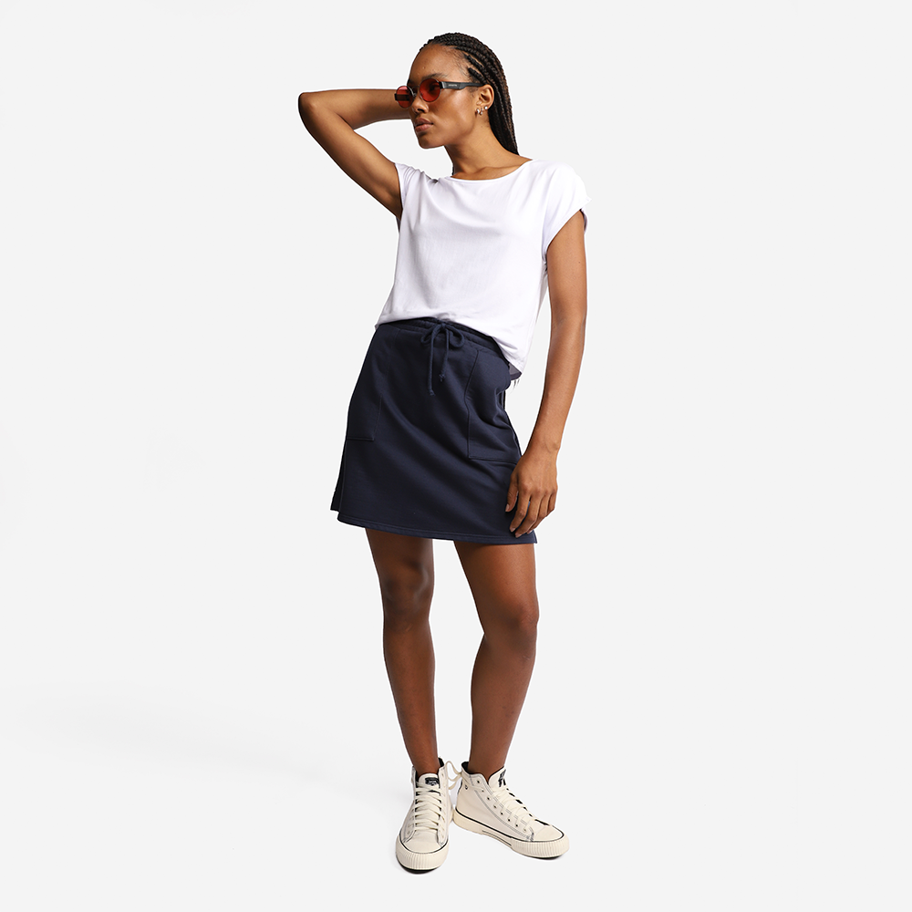 Saia Curta Bolso Feminina - Azul Marinho