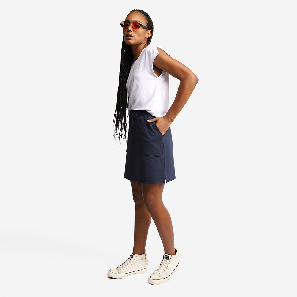 Saia Curta Bolso Feminina - Azul Marinho