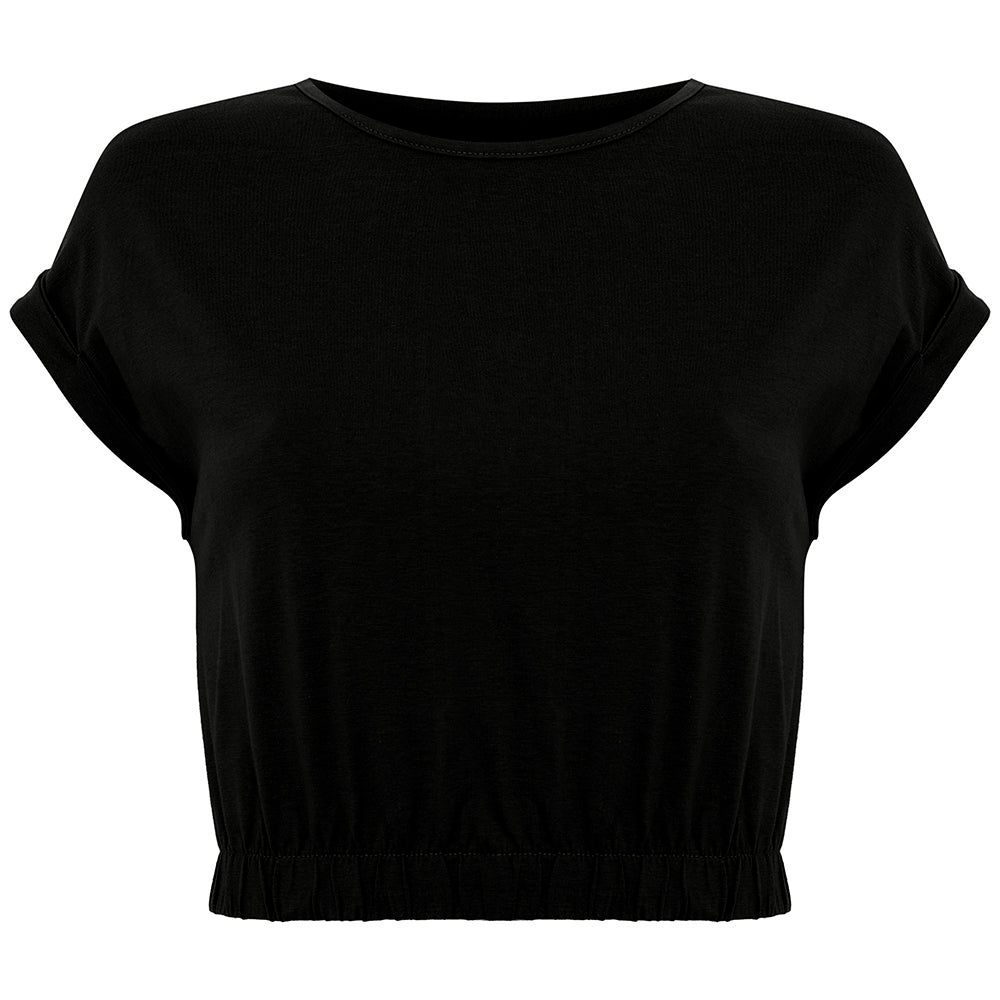 Cropped Elástico Algodão Premium Feminino - Preto