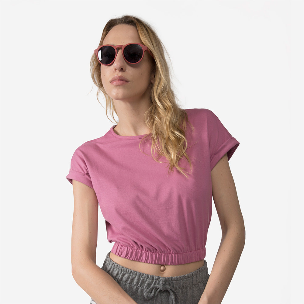 Cropped Elástico Algodão Premium Feminino - Roxo Purpura