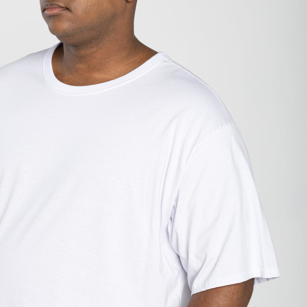 Tech T-Shirt Anti Odor Oversized Plus Masculina - Branco