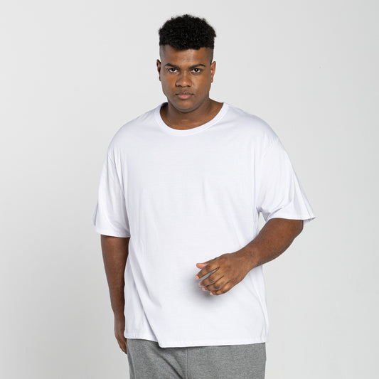 Tech T-Shirt Anti Odor Oversized Plus Masculina - Branco