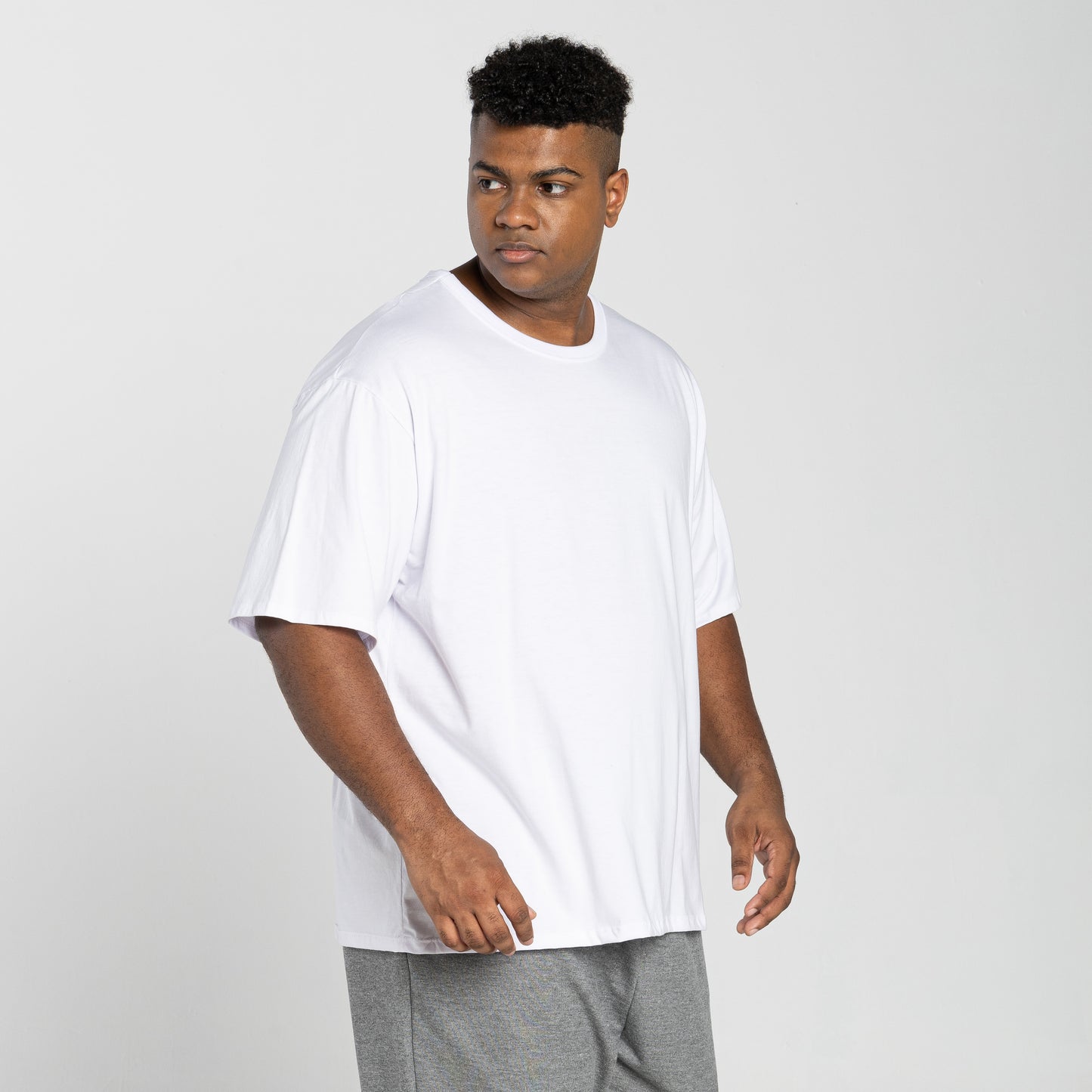 Tech T-Shirt Anti Odor Oversized Plus Masculina - Branco