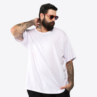 Tech T-Shirt Anti Odor Oversized Plus Masculina - Branco