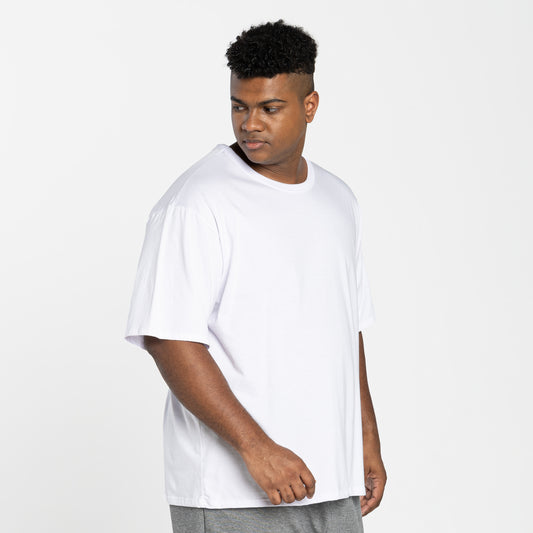 Tech T-Shirt Anti Odor Oversized Plus Masculina - Branco