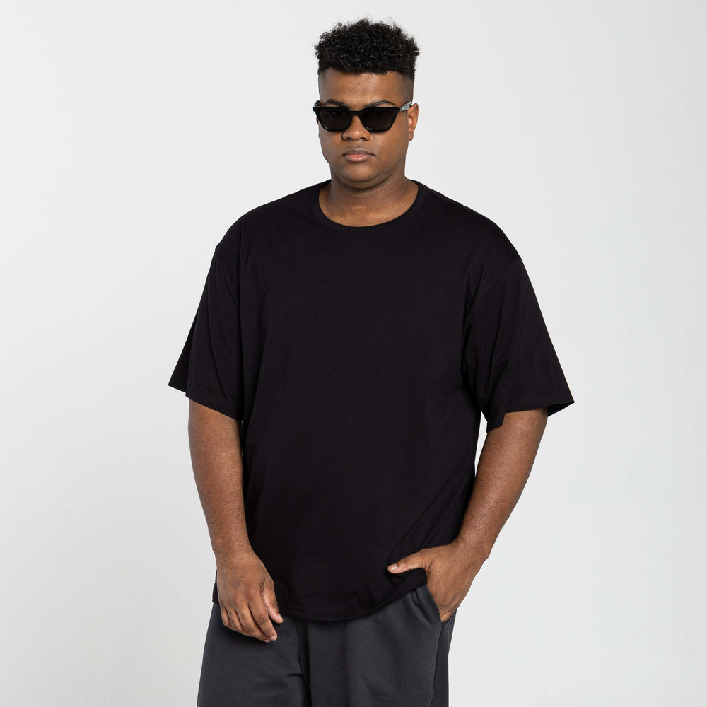 Tech T-Shirt Anti Odor Oversized Plus Masculina - Preto