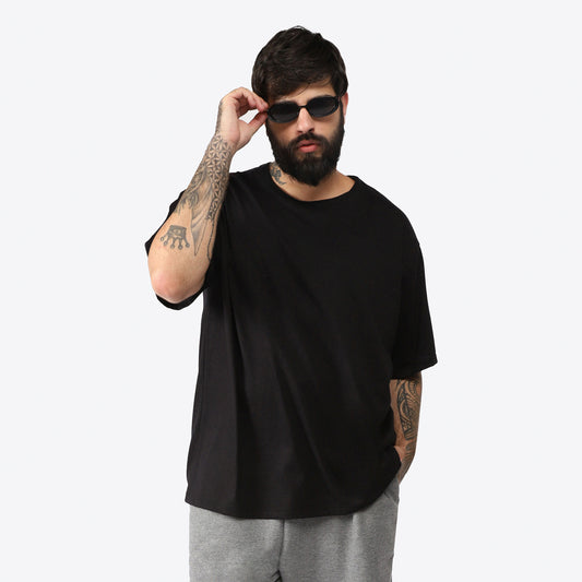 Tech T-Shirt Anti Odor Oversized Plus Masculina - Preto