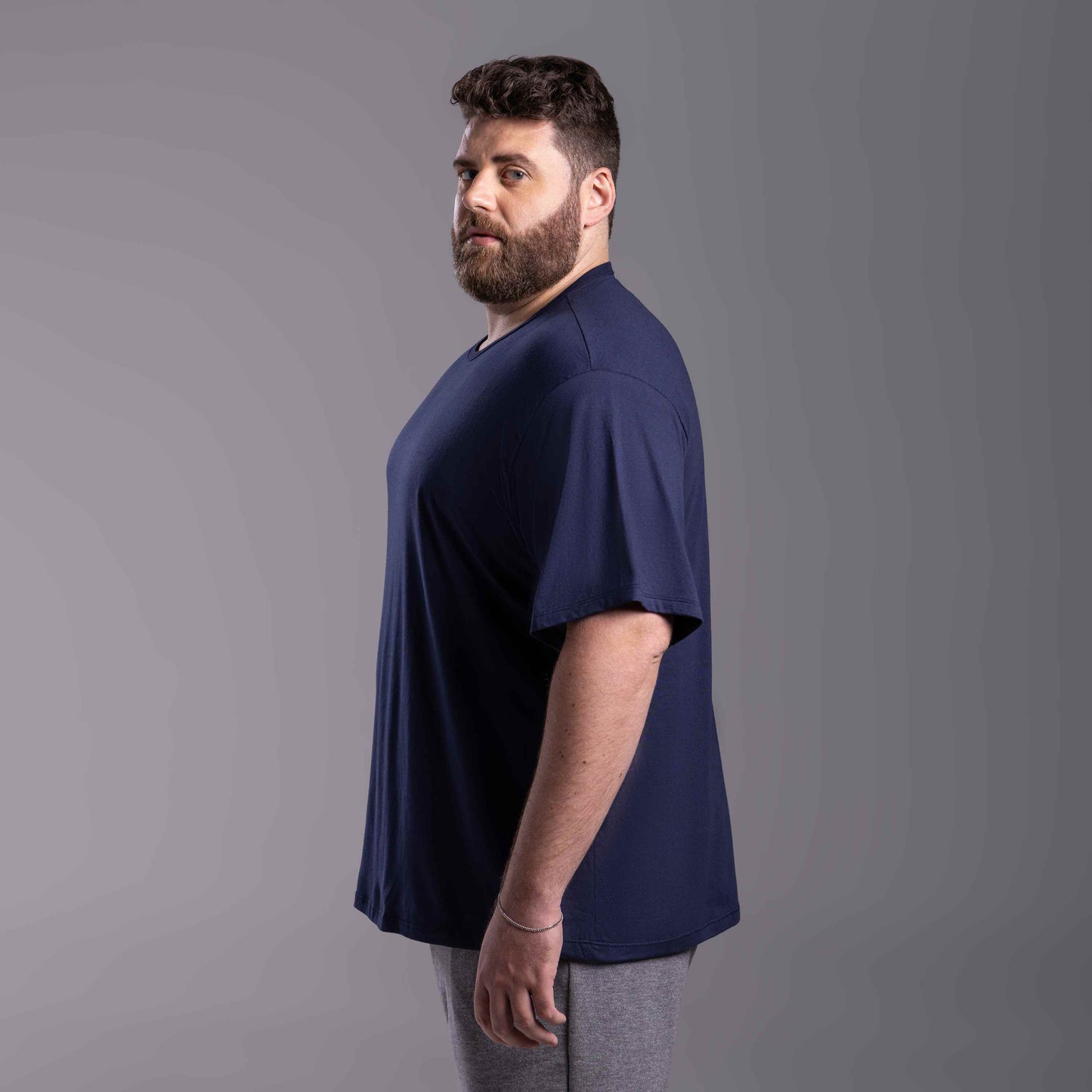 Tech T-Shirt Anti Odor Oversized Plus Masculina - Azul Marinho