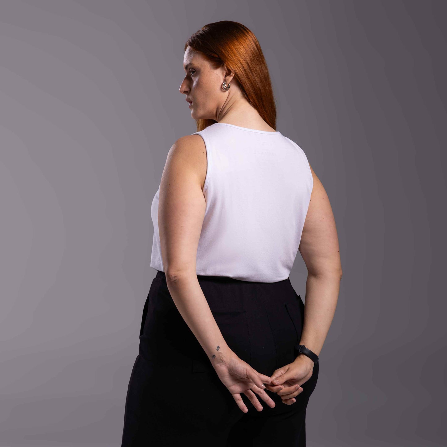 Regata Decote U Modal Plus Feminina - Branco