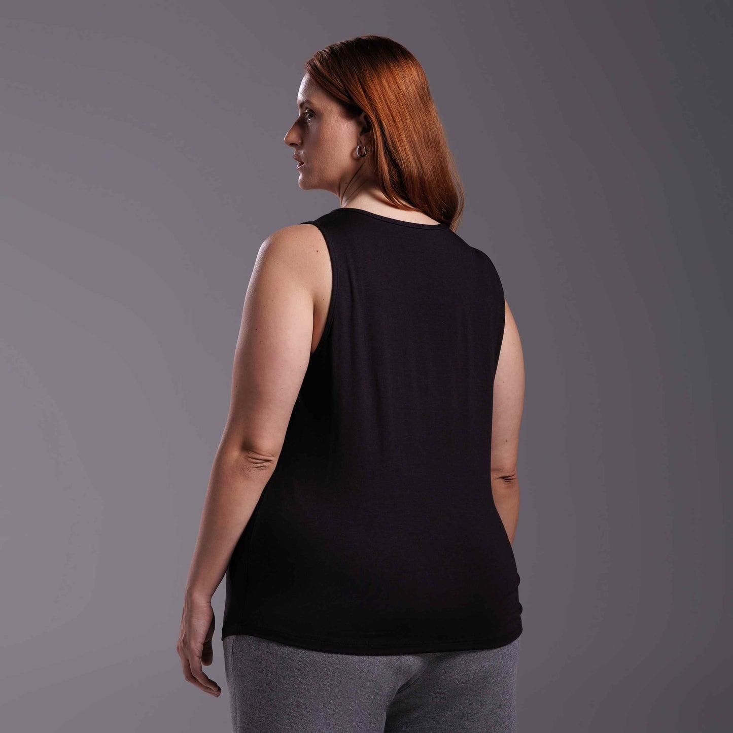 Regata Decote U Modal Plus Feminina - Preto