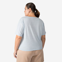 Camiseta Cropped Eco Plus Size Feminina - Azul Mineral