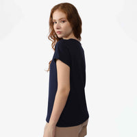 Camiseta Moletinho Feminina - Azul Marinho