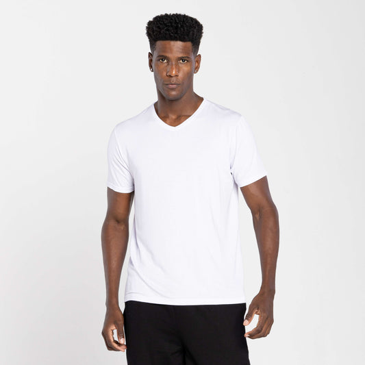 Tech T-Shirt Modal Gola V Masculina - Branco