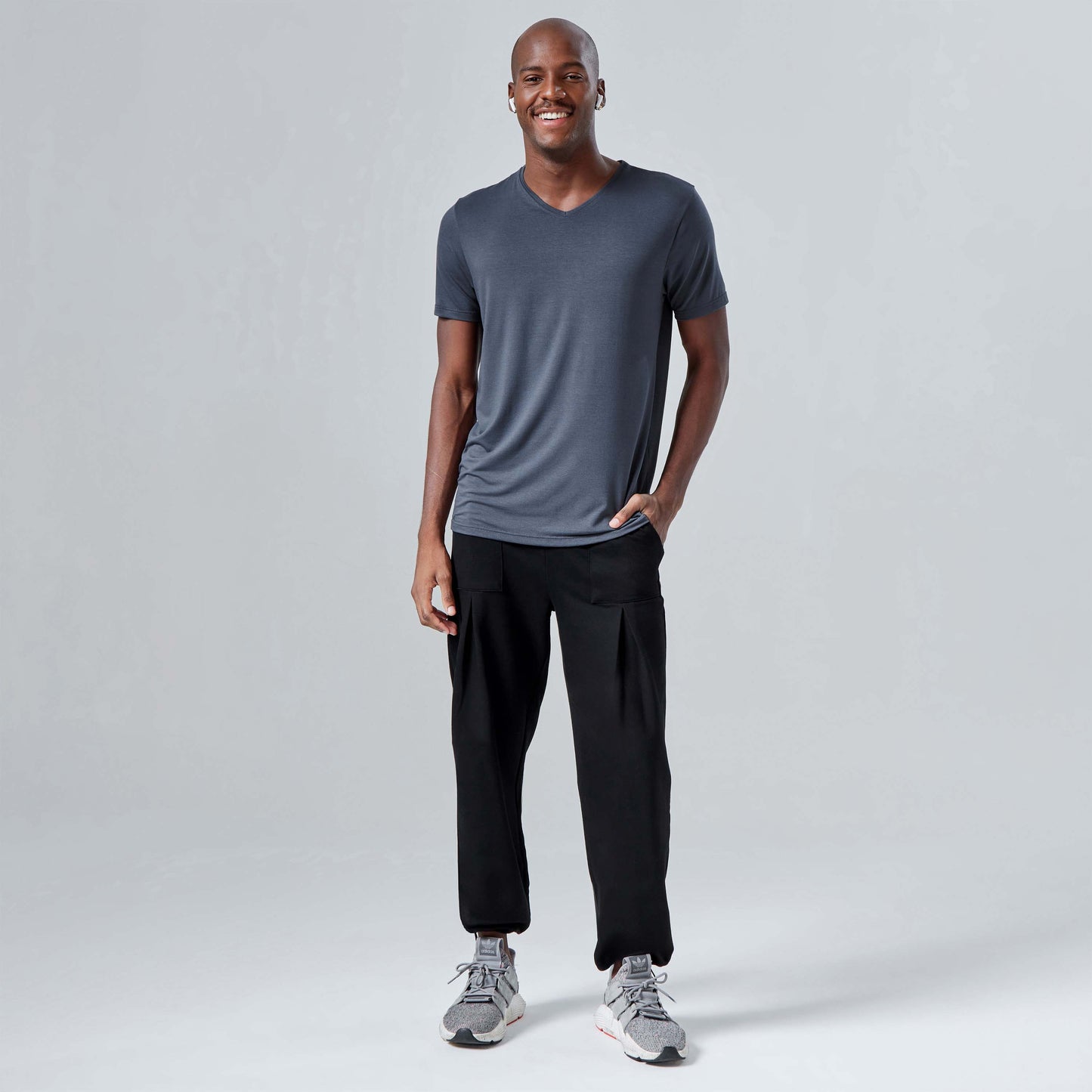 Tech T-Shirt Modal Gola V Masculina - Grafite