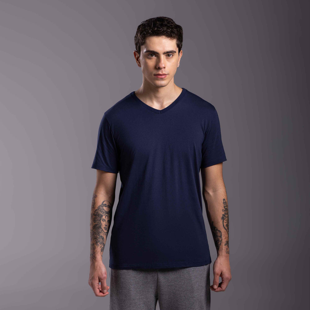 Tech T-Shirt Anti Odor Gola V Masculina - Azul Marinho