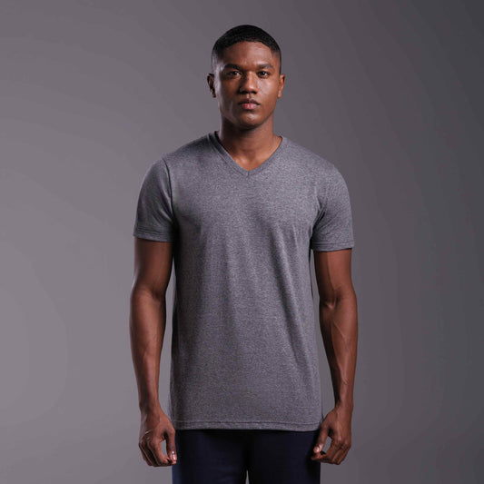 Tech T-Shirt Anti Odor Gola V Masculina - Mescla Escuro