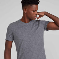 Tech T-Shirt Anti Odor Gola V Masculina - Mescla Escuro